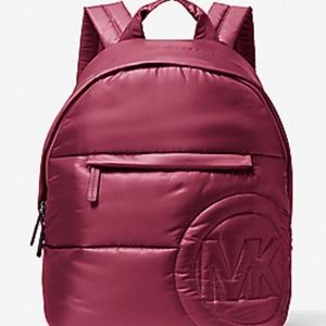 Authentic Michael Kors Rae Medium Quilted Metallic Backpack